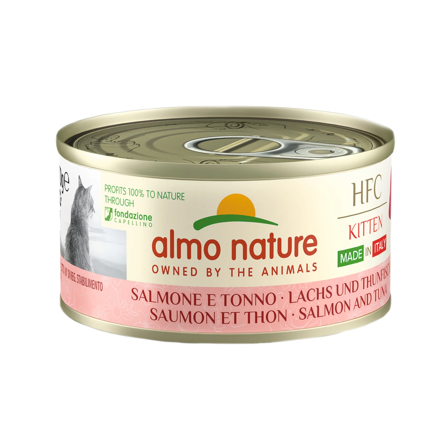 Almo Nature HFC Complete Kitten - Made In Italy - Cat Food - Tin - Salmon And Tuna